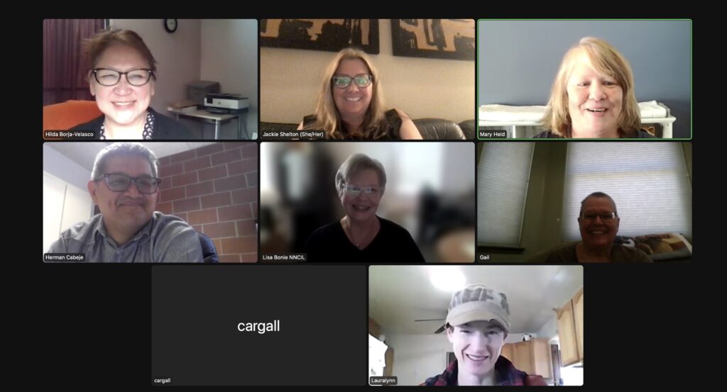Zoom meeting with 7 people.