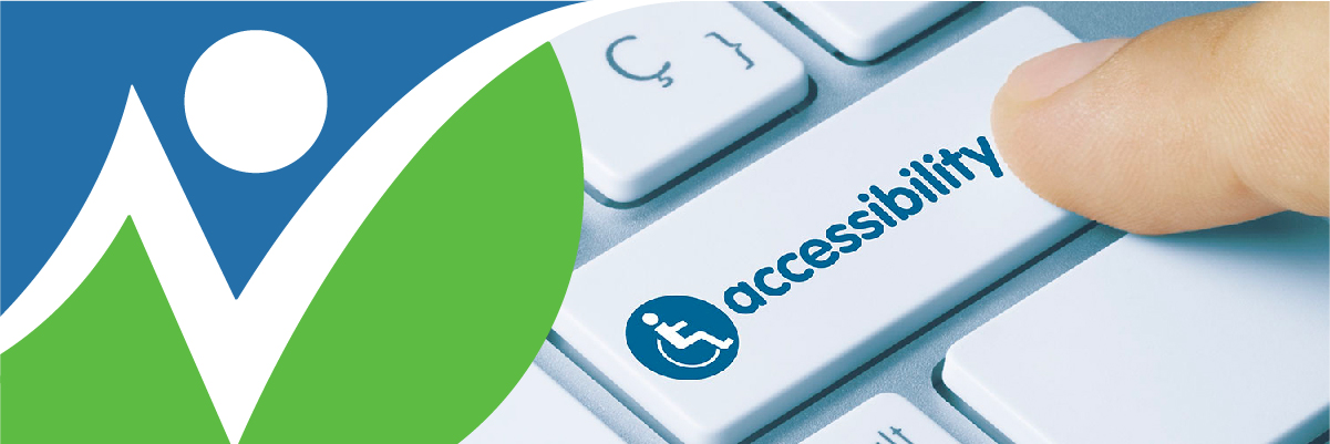 NNCIL logo next to a finger pushing a computer button that says "accessibility"