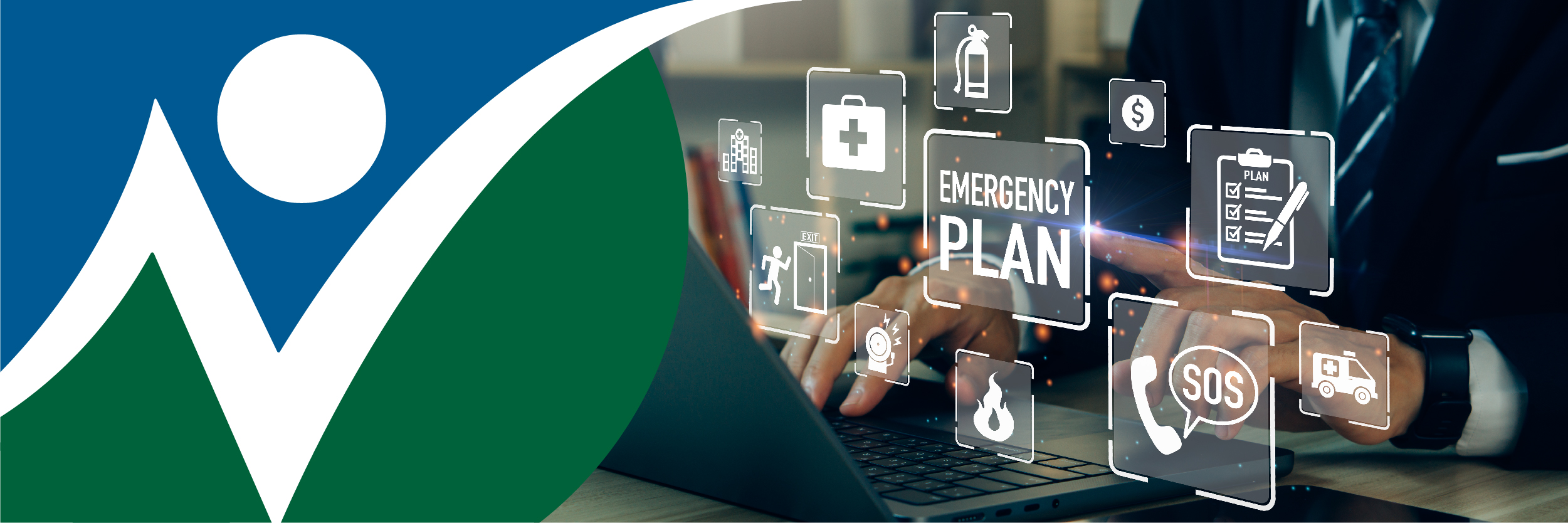 NNCIl logo next to a photo of someone making an emergency plan